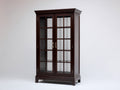 Librerie - Legno-Vetro-Metallo - 105x42x180 cm - Marrone scuro-Trasparente - Stile classico da esposizione