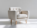 Poltrona - Tessuto - Legno - 84x80x82 cm - Avorio - Stile scandinavo moderno
