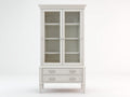 Librerie - Legno-Vetro-Metallo - 109x43x192 cm - Bianco-Trasparente - Stile classico elegante