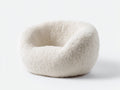 Poltrona - Tessuto - 110x105x74 cm - Bianco crema - Design moderno arrotondato