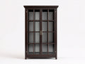 Librerie - Legno-Vetro-Metallo - 102x39x182 cm - Marrone scuro-Trasparente - Stile classico elegante