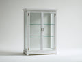 Librerie - Legno-Vetro-Metallo - 115x42x180 cm - Bianco-Trasparente - Stile classico da esposizione
