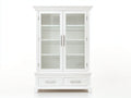Librerie - Legno-Vetro-Metallo - 108x42x188 cm - Bianco-Trasparente - Stile classico da esposizione