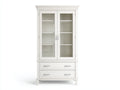 Librerie - Legno-Vetro-Metallo - 106x41x186 cm - Bianco-Trasparente - Stile classico raffinato