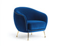 Poltrona - Velluto - Metallo - 86x82x84 cm - Blu-Oro - Stile moderno glamour