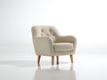 Poltrona - Tessuto - Legno - 82x79x84 cm - Beige chiaro - Stile scandinavo moderno