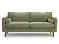 Divano a due posti - velluto a coste-legno - 180x91x85 cm - verde salvia - stile contemporaneo