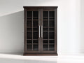 Librerie - Legno-Vetro-Metallo - 110x40x175 cm - Marrone scuro-Trasparente - Stile classico da esposizione