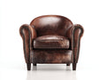 Poltrona - Similpelle - Legno - Metallo - 87x81x82 cm - Marrone scuro-Nero - Stile club classico