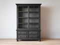 Librerie - Legno-vetro - 120 x 45 x 190 cm - Grigio scuro - Stile classico