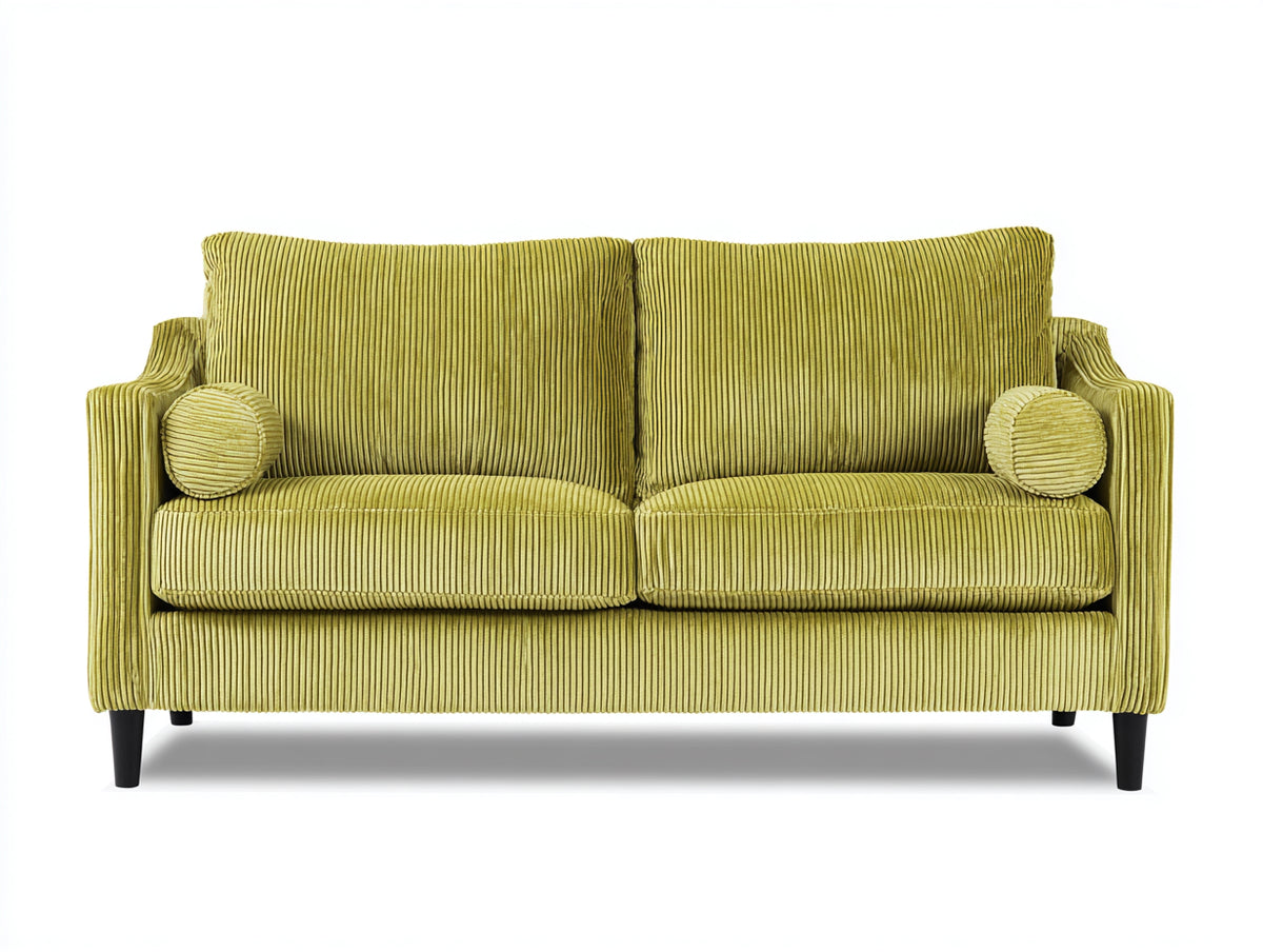 Divano a due posti - velluto a coste - 178x90x86 cm - verde oliva - stile moderno