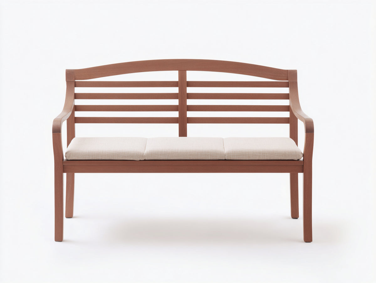 Panche da giardino - Legno-Tessuto - 138x59x87 cm - Marrone rossiccio-Crema - Stile tradizionale