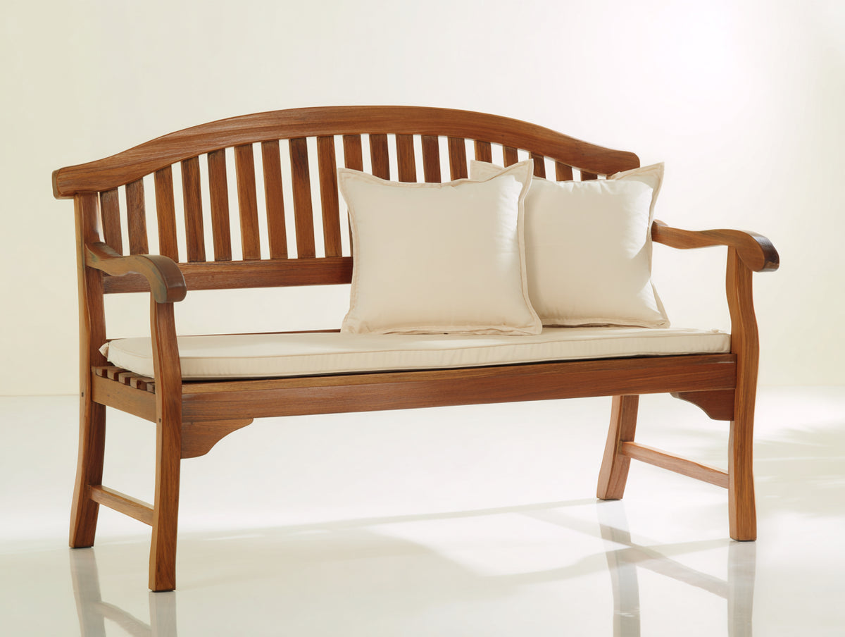 Panche da giardino - Legno-Tessuto - 122x61x90 cm - Marrone-Crema - Stile classico
