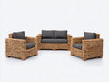 Divani da esterno - Rattan sintetico-Tessuto-Legno - 184x84x78 cm - Naturale-Grigio antracite - Contemporaneo