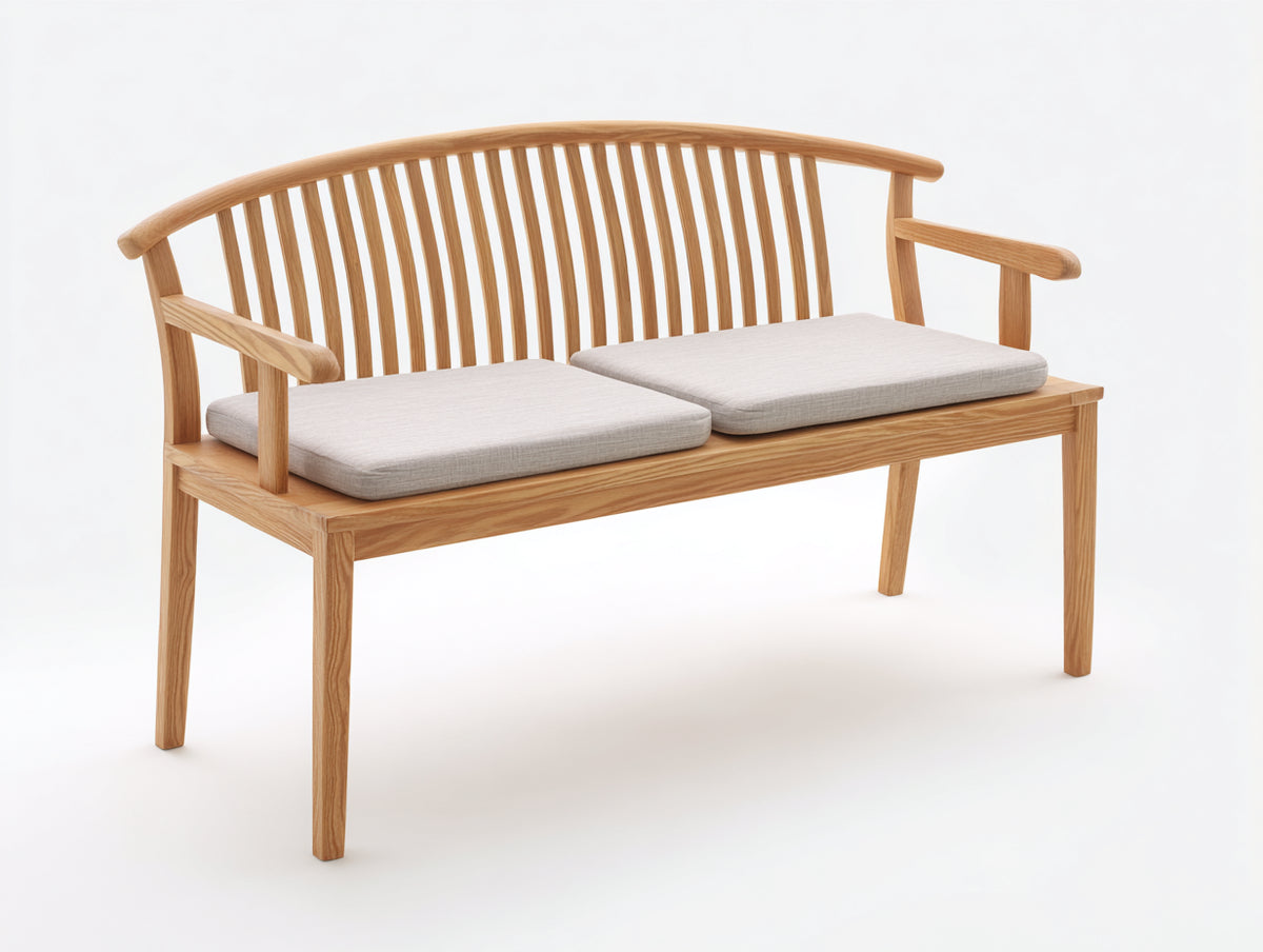 Panche da giardino - Legno-Tessuto - 126x59x101 cm - Marrone chiaro-Crema - Stile tradizionale